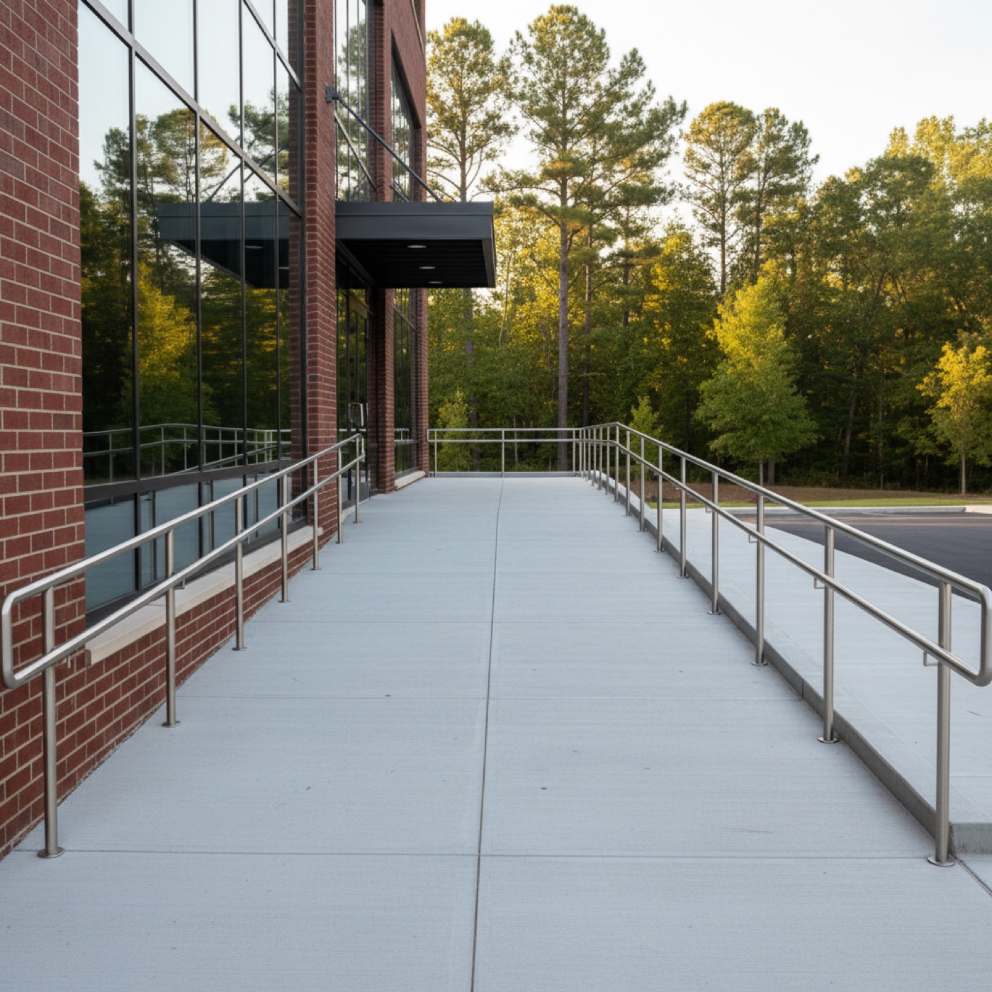 ADA-compliant concrete ramp by Davis Concrete in Greenville SC