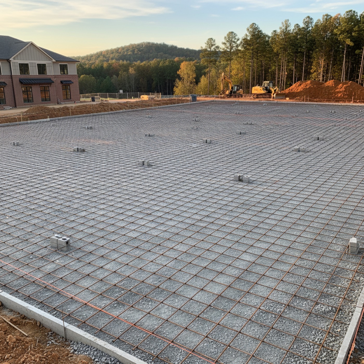 Commercial concrete building pad by Davis Concrete in Greenville SC