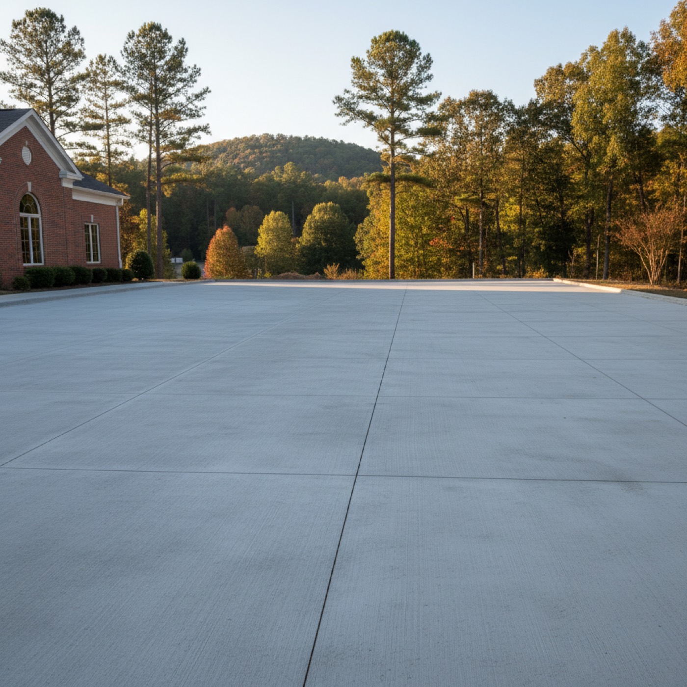 Commercial concrete parking lot by Davis Concrete in Greenville SC