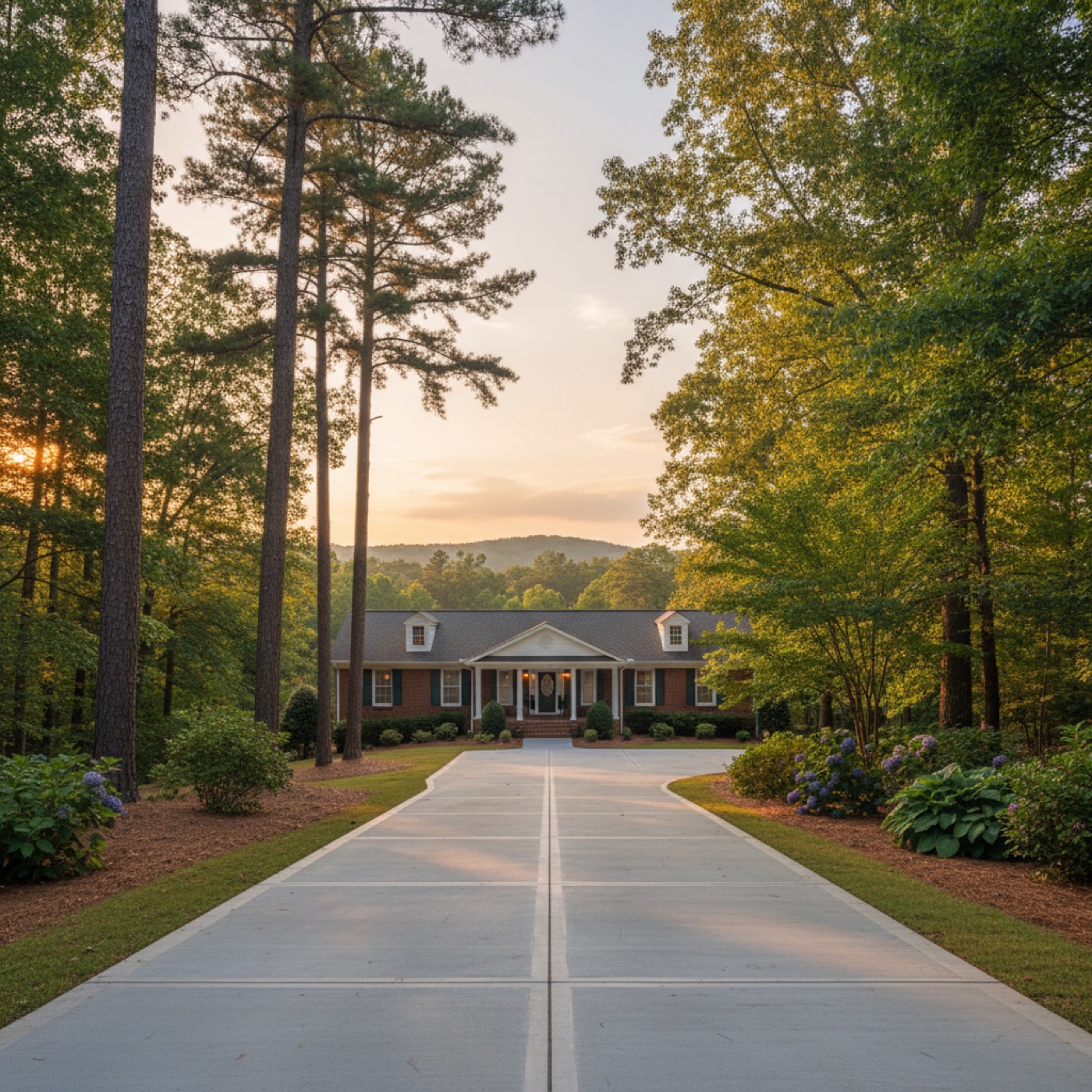Residential concrete driveway by Davis Concrete in Greenville SC