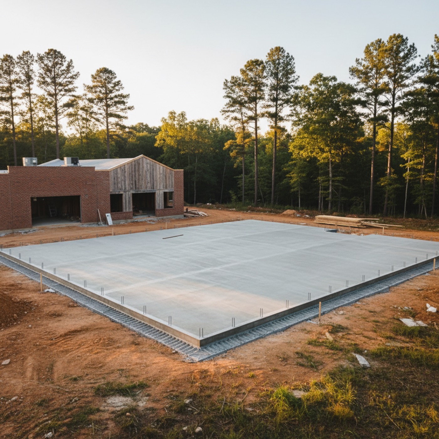 Residential concrete foundation slab by Davis Concrete in Greenville SC