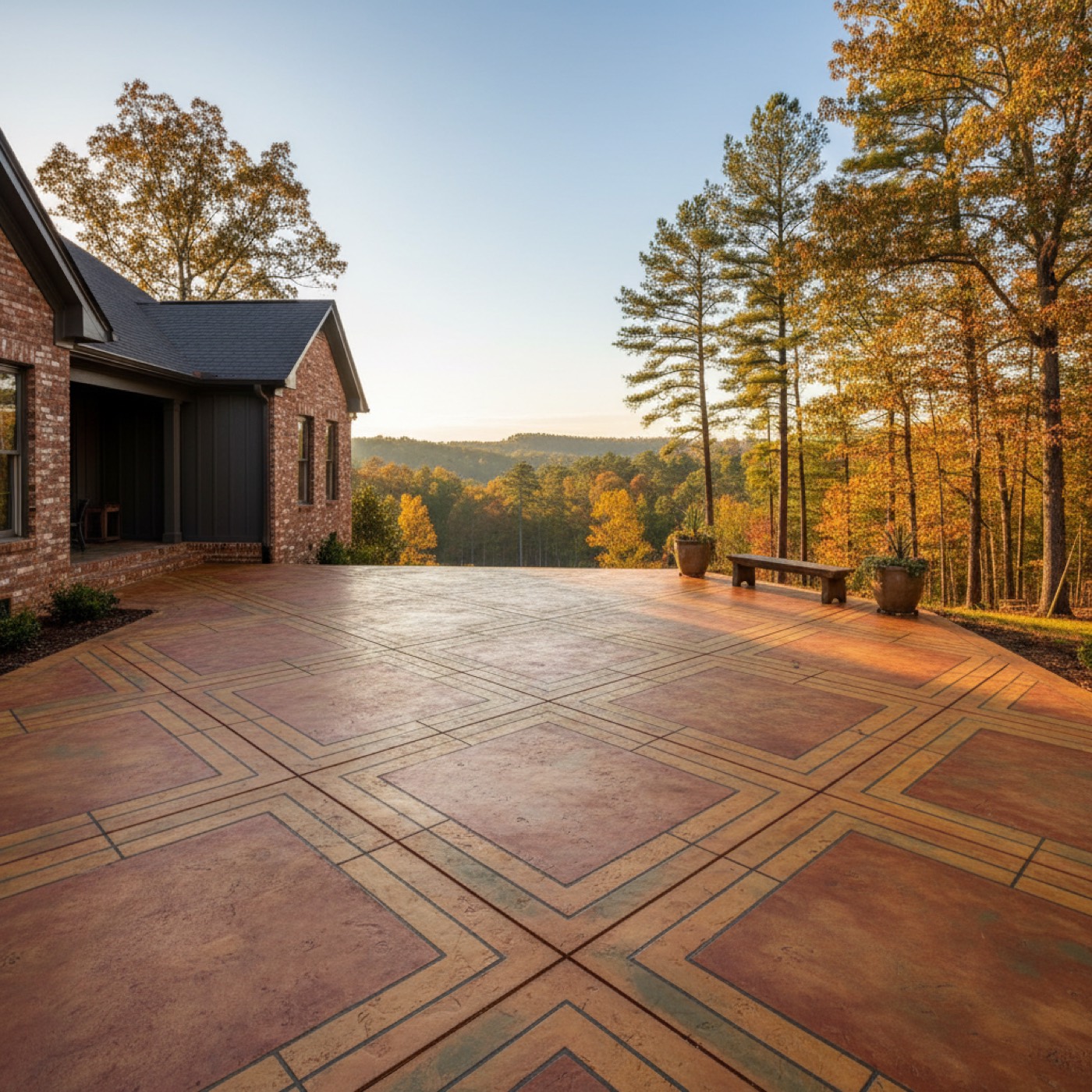 Custom concrete feature in Upstate SC by Davis Concrete in Greenville SC