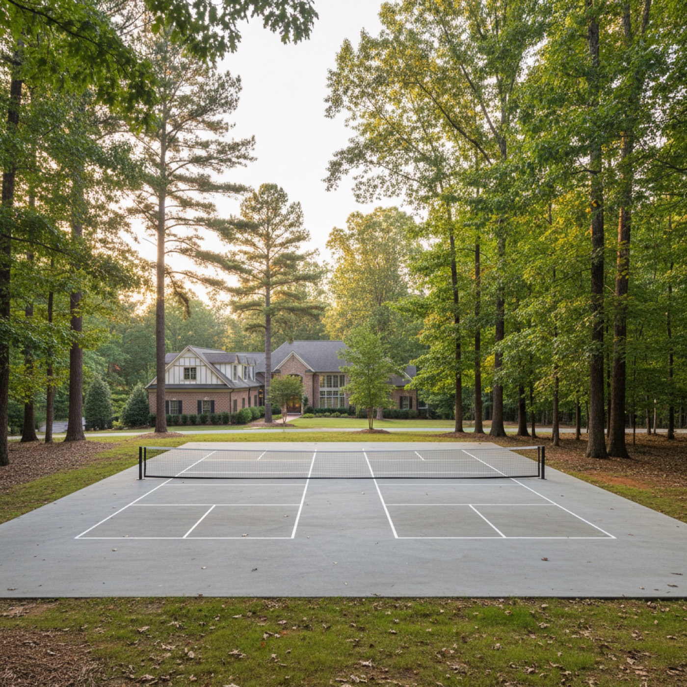 Concrete pickleball court by Davis Concrete in Greenville SC