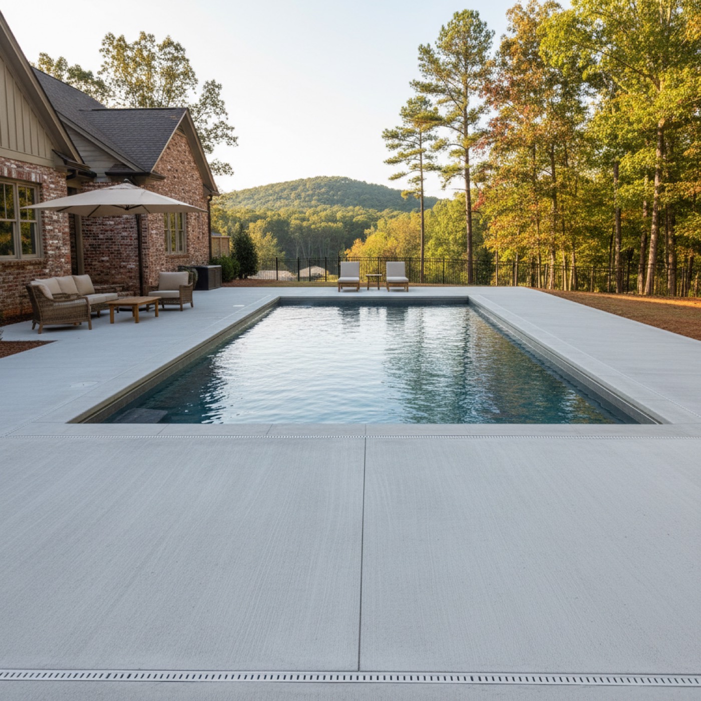 Concrete pool deck by Davis Concrete in Greenville SC