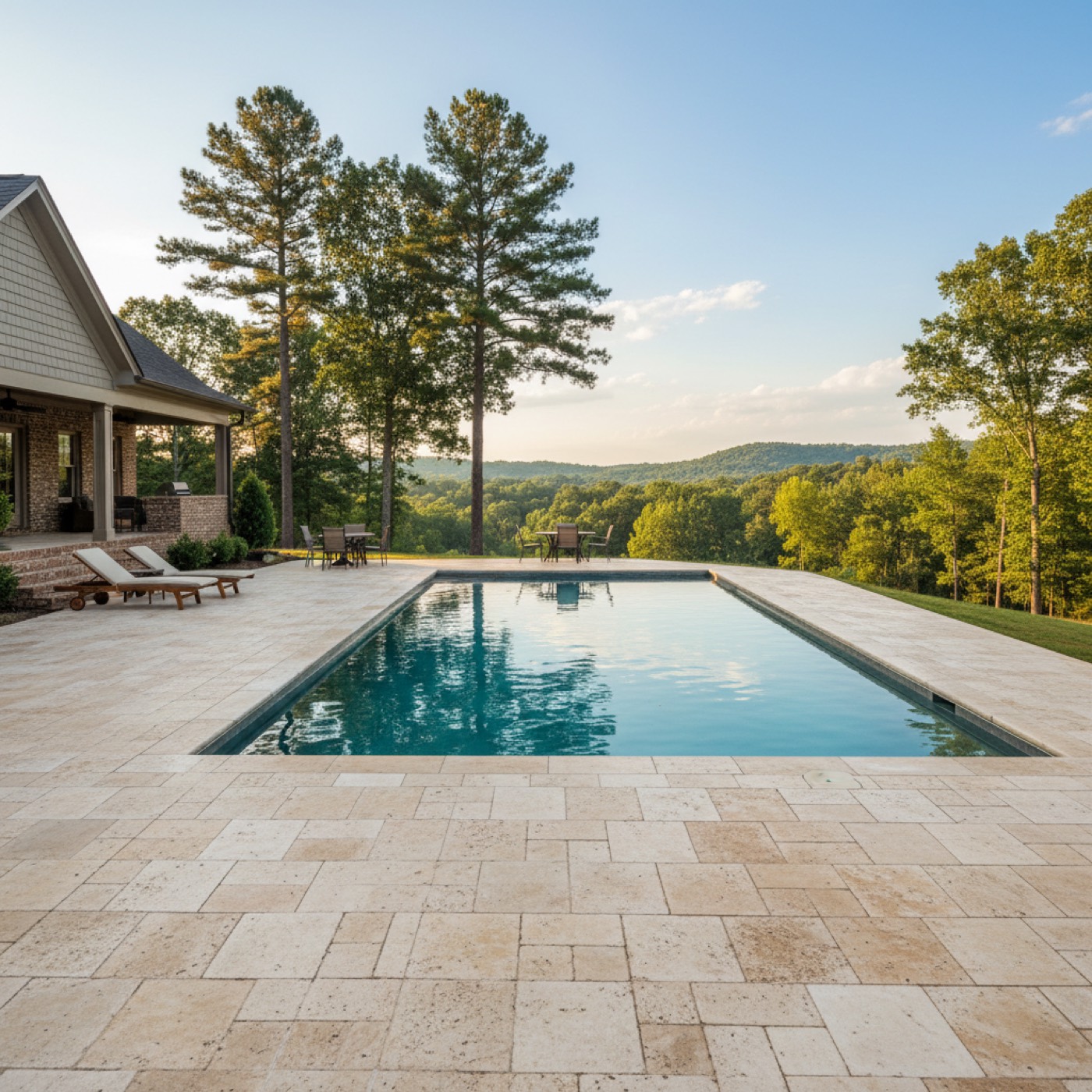 Concrete pool deck by Davis Concrete in Greenville SC