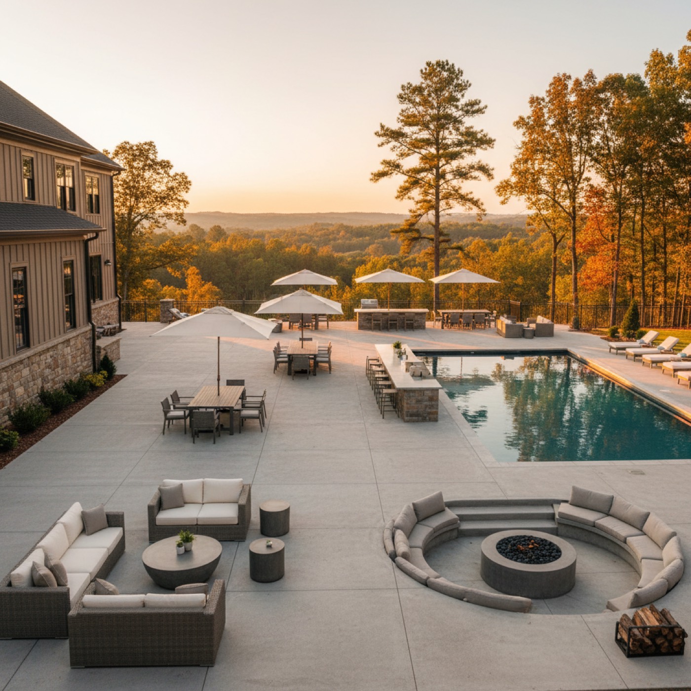 Concrete pool deck by Davis Concrete in Greenville SC